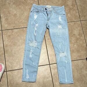 Light Blue Distressed Women's Jeans